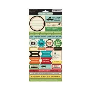 Road Map Cardstock Stickers 5 1/2 Inch by 12 Inch Sheet 