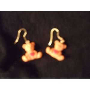   Valentines Day Costume Jewelry Teddy Bear Earrings Arts, Crafts