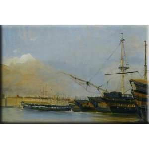 Toulon  Vaisseaux de Guerre Desarmes 30x20 Streched Canvas Art by 