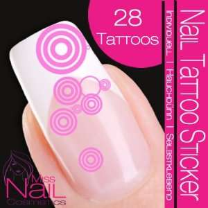  Nail Tattoo Sticker Circle / Dots   rose Beauty