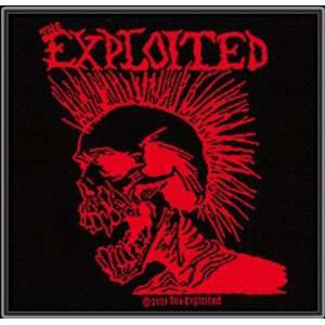   Exploited Red Skull Woven Patch 3 x 5 Aprox. Arts, Crafts & Sewing