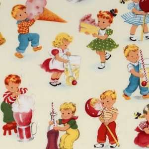  cute Michael Miller vintage fabric children playing (Sold 