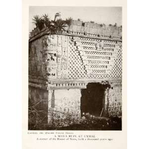 1924 Print House Nuns Nunnery Maya Uxmal Mexico Yucatan 