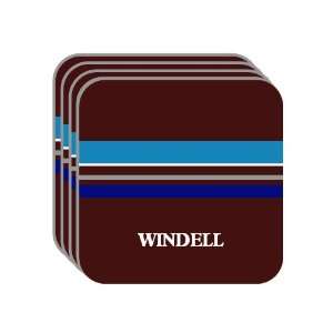   Name Gift   WINDELL Set of 4 Mini Mousepad Coasters (blue design