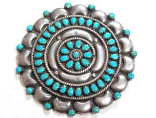 Pawn Collection Circa 1960s Turquoise Cluster Pin Zuni  