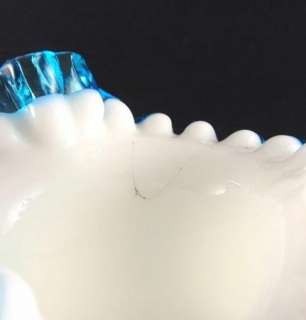 Fenton Glass AQUA CREST 10 Double Crimped Vase #189  