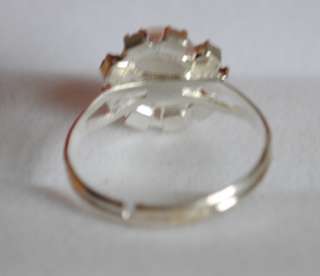 Fashion Genuine White Pearl Engagement Crystal Ring  