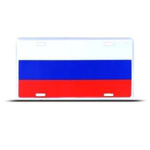 Russia Russian Rossia Flag Metal License Plate Sign Tag 