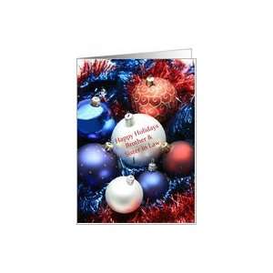  Brother & Sister in Law Happy Holidays card   Red, white 