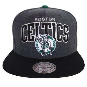 Boston Celtics Retro Mitchell & Ness Block Snapback Cap Hat Charcoal 