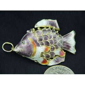  Purple Cloisonne Articulated Fish Enameled Everything 