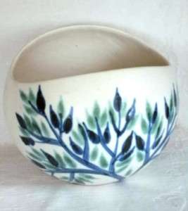 Andersen Design HUGE round vase bowl matte glaze, tree branches green 