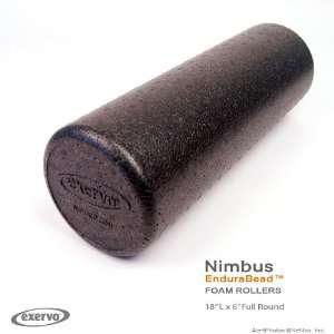 Exervo Nimbus EnduraBead Pro Foam Roller 18 x 6 Full Round:  