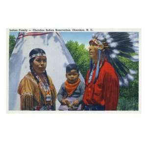   Family on Qualla Reservation Photography Premium Poster Print, 18x24