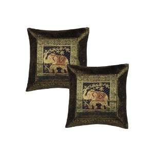  INDIAN SILK PILLOW Vintage Cushion Covers With Banarsi 