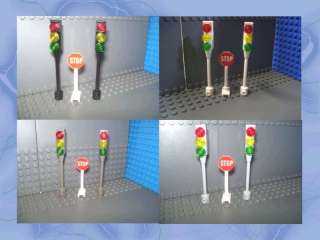 LEGO TRAFFIC LIGHTS & STOP SIGN YOU CHOOSE COLOR NEW 6B  