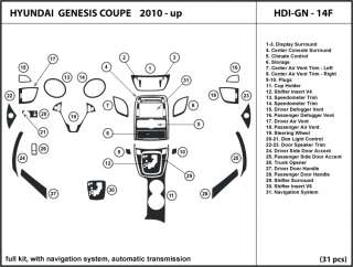 Hyundai Genesis Coupe Dash Kit Trim, with navigation system, auto 