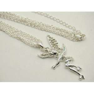  Tinkerbell, Angel, Fairy, Pixie Crystal Studs Necklace 