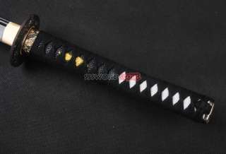 Japanese folded steel KATANA sword sharp RED SAYA Black blade #9168 