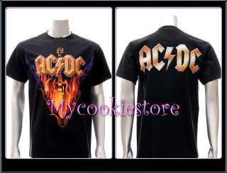 Sz L AC/DC Angus Young T shirt Rock n Roll Heavy Metal  