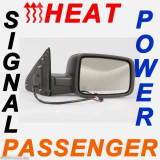   Passenger RH PS Power Black Turn Light Signal Heat Side Mirror  