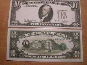 Copy 1977 $10 Error US Paper Money Replica Currency  