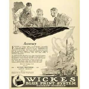  1919 Ad Wickes Blue Print System Saginaw Michigan Engineer 