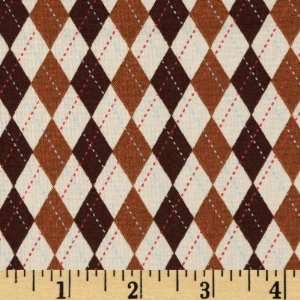  44 Wide Hooty Hoot Kangaroo Argyle Brown Fabric By The 