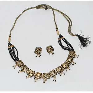  Unique Indian Handmade Lakh Lac Jewelry Necklace & Earring 