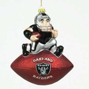   Raiders NFL Glass Mascot Football Ornament (6) Everything Else