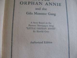 Vintage 1944 Edition Little Orphan Annie & Gila Monster Gang Hardcover 