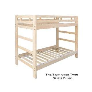   Spirit Bunk Bed   Natural Unfinished   Solid Wood   Holds 1000 Lbs