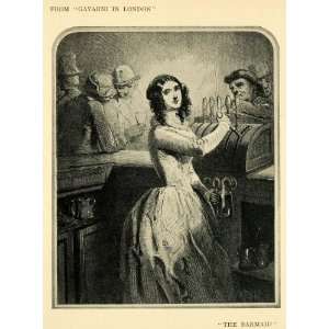  1904 Print Paul Gavarni French Art Barmaid Bartending Bartender 
