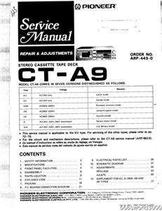 Pioneer CT A9 Cassette Deck Service Manual in PDF  
