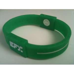 One EFX Performance Silicone Sports Wristband Bracelet Green/White 