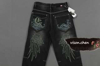 HIPHOP Ecko Unltd Mens Embroidery Design Pants Jeans Casual 