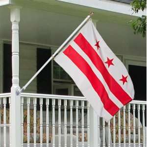   Tornado porch flag kit   silver anti furl pole: Patio, Lawn & Garden