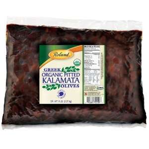 Roland Kalamata Olves, Pitted/Organic, 5 Pounds  Grocery 