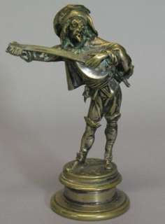   19th C, French Bronze Sculpture of Arab Musician c. 1890  