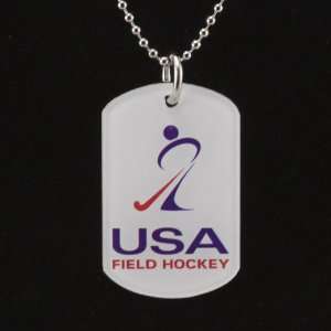  USA Field Hockey Dog Tag Necklace Jewelry