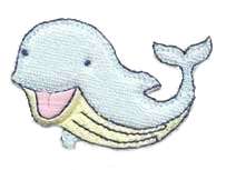 Friendly Blue Whale Embroidered Iron On Applique 155041  