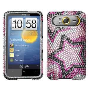  Twin Stars Diamante Protector Cover for HTC HD7 Cell 