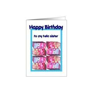  Twin Sister Birthday with Colorful Gifts Card: Health 