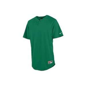 Nike Stock Elite Henley 1.2 S/S Jersey   Mens   Dark Green/White