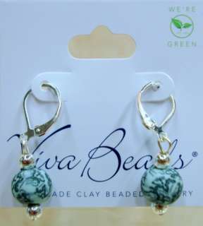VIVA Green Envy Silver Ball EARRINGS Bead 03900030  