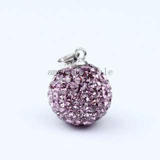 Christmas Gift Czech Crystal Disco Ball 925 Silver Fashion Pendant Fit 