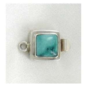  AQUA TURQUOISE STERLING CLASP CUSHION 8mm!~: Everything 