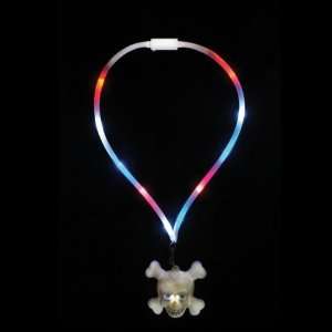  24 Led Lanyard With Skull And Bone Case Pack 12 