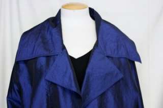 NWT Debra deRoo Blue iridescent Artsy Jacket Medium Deroo  