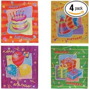SET of 4  Extra Large Fancy Bags Feature 3d Pop ups with Satin Handle 